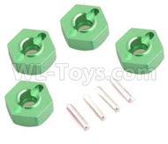 HSP 94188 spare parts-122042 102042 02100 02134-05 Upgrade Aluminum Wheel Hex Mount(4pcs)-Green,Upgrade HSP 94188 RC Car Truck Parts,Upgrade HSP 1:10 RC Truck Spare parts Accessories,HSP 94188 Upgrade Parts
